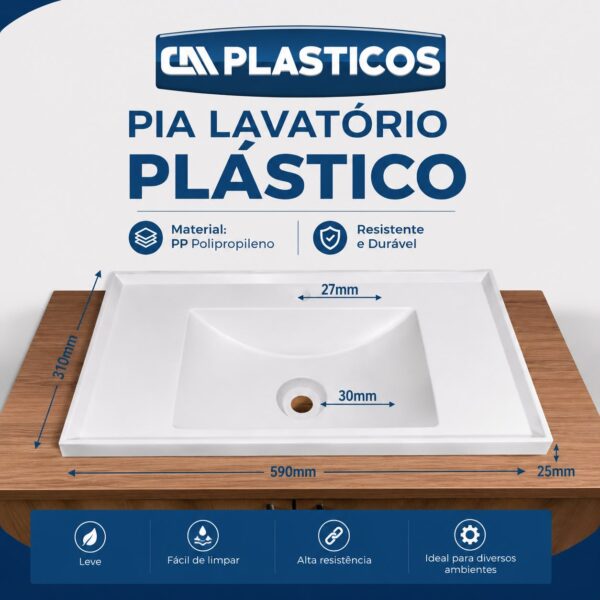 PIA LAVATÓRIO PLÁSTICO
